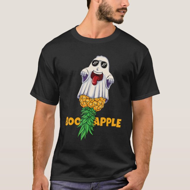 Swinger Halloween BooApple Boo Pineapple Ghost Men T Shirt (Framsida)