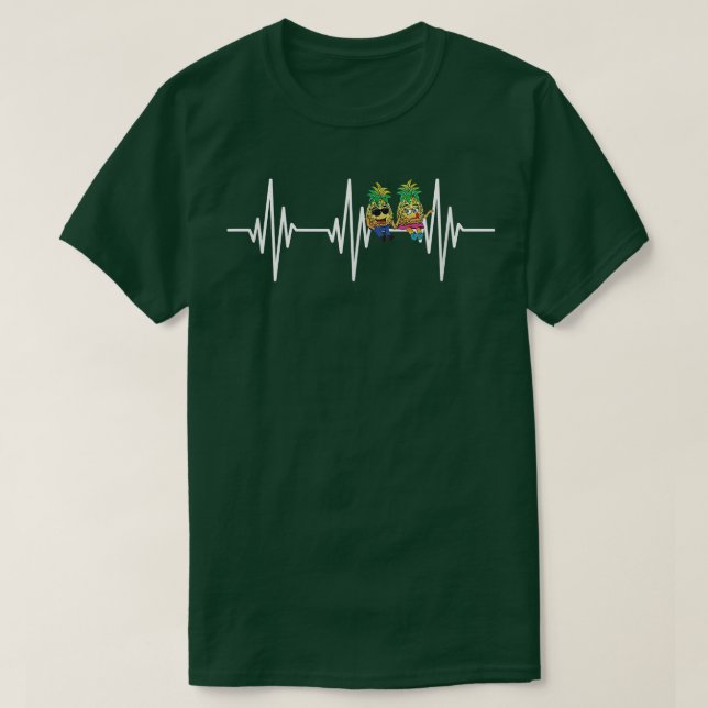 Swinger Heartbeat Upside Down Pineapple Couple Men T Shirt (Design framsida)