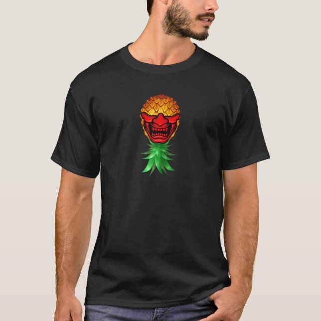 Swinger Up Down Bad Pineapple Samurai Demon Morsa T Shirt (Framsida)