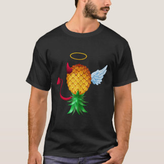 Swinger uppåt och nedåt ananas halv Djävulen T Shirt