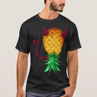 Swinger Upprop Down Bad Pineapple Djävulen Horn T Shirt