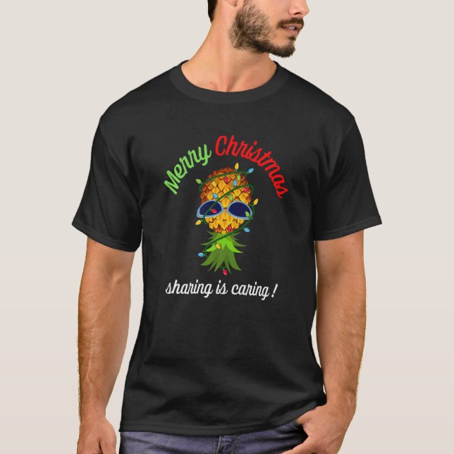 Swinger Upprop Up Down Pineapple jul Ljus T Shirt (Framsida)