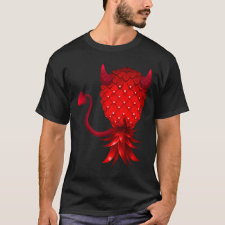 Swinger Upside Down Bad Pineapple Djävulen Horn T- T Shirt