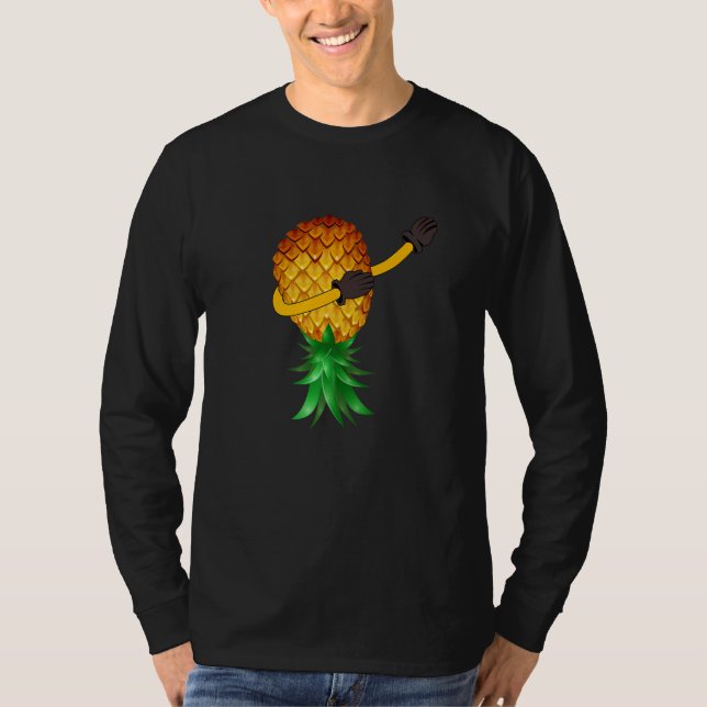 Swinger Upside Down Dabbing Pineapple for Women Me T Shirt (Framsida)