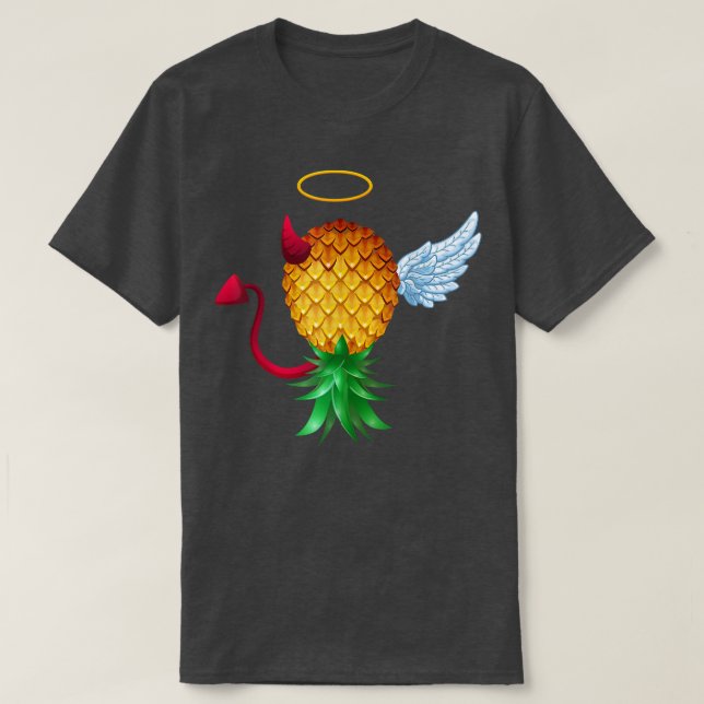 Swinger Upside Down Pineapple Half Devil Half Ange T Shirt (Design framsida)