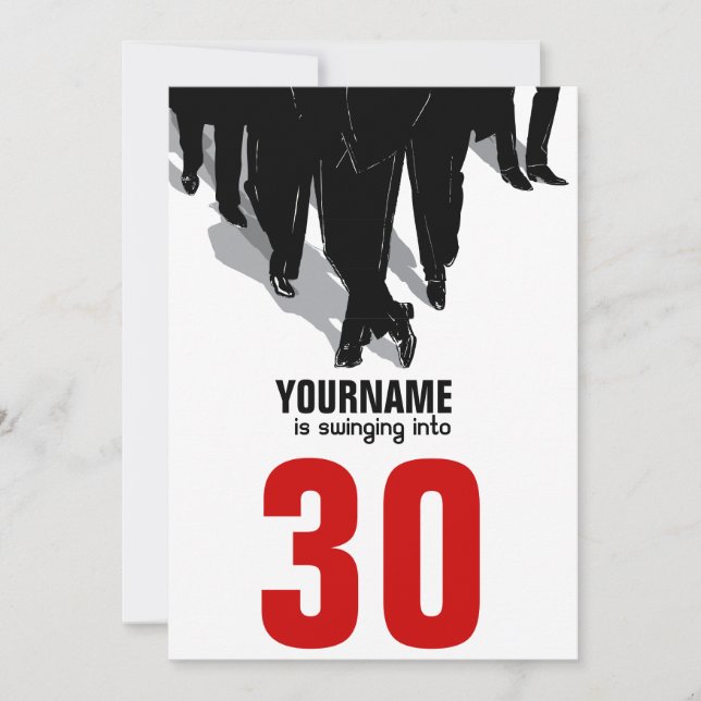 Swingers Råtta Pack 30års födelsedag Party Inbjudningar (Framsida)