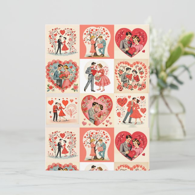 Swingin' Sixties Valentine-lappteknik Julkort (Stående Fram)