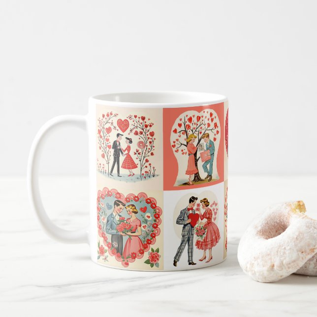 Swingin' Sixties Valentine-lappteknik Kaffemugg (Med munk)