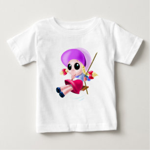 Swinging Baby T-Shirt Lycklig Girl - Painting