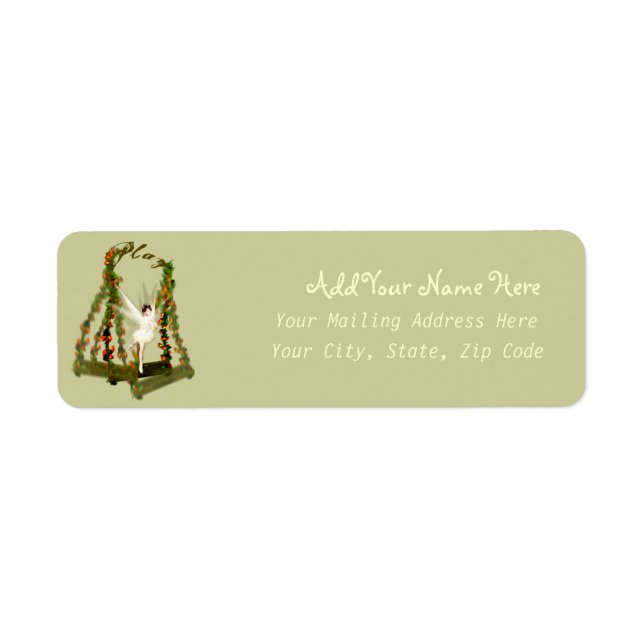 Swinging Fairy Address Label Returadress Etikett (Framsidan)