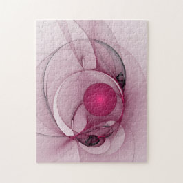 Swinging Fractal, Modern Abstrakt Berry Rosa Art Pussel