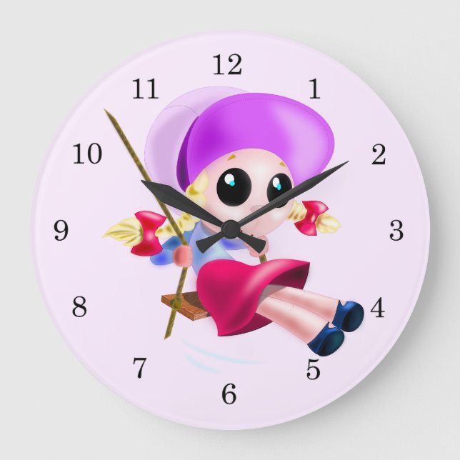 Swinging Girl Clock Stor Klocka (Framsida)
