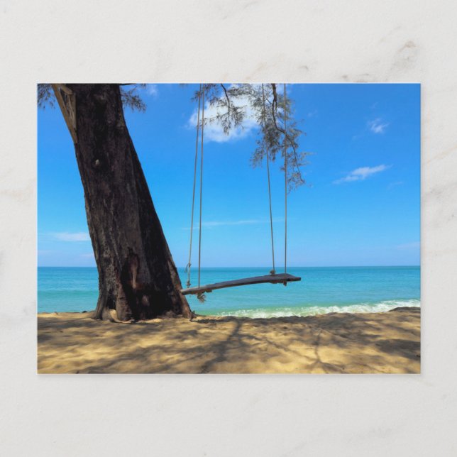 Swings & Träd på Sand Vykort (Framsida)