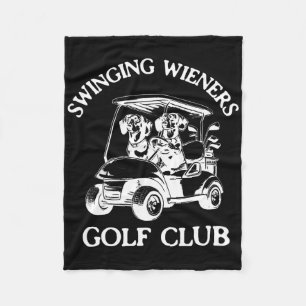 SwingWieners Golf Klubb Dachshund Wiener Hund Fa Fleecefilt