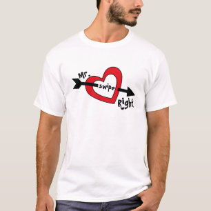 Swipe Höger Mobile Dating App Cute Design T Shirt