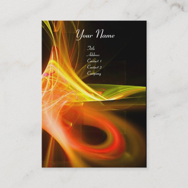 SWIRL 2 MONOGRAM Vibrant Black rosa Red gult Visitkort (Framsida)