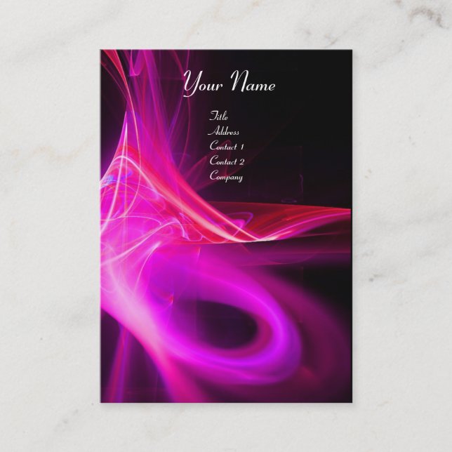 SWIRL 2 MONOGRAM Vibrant Black rosa Red violet Visitkort (Framsida)
