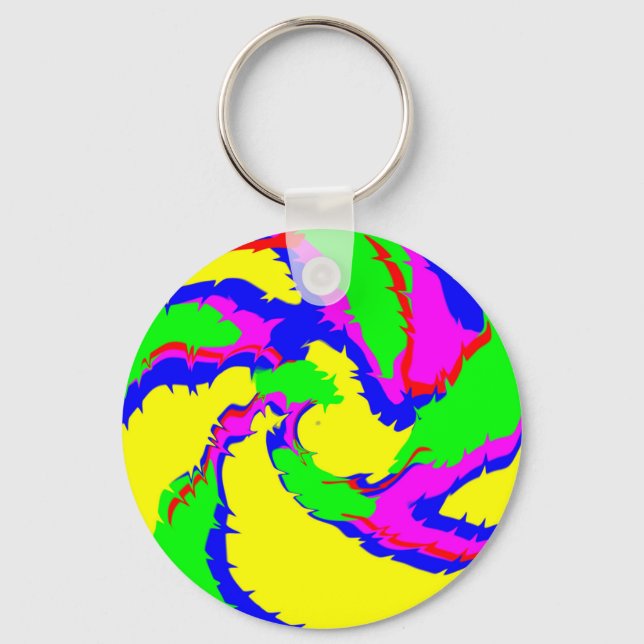 Swirl av färgfulla plattor nyckelring (Framsida)