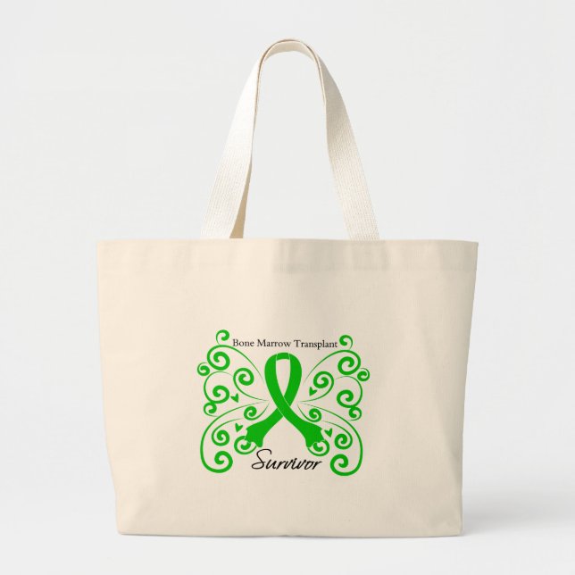 Swirl Butterfly Bone Marrow Transplant Survivor Jumbo Tygkasse (Framsidan)