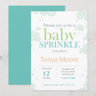 Swirl Cloud Baby Sprinkle-inbjudan Inbjudningar