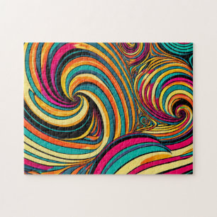 Swirl Colorful Mönster 2 Photo Puzzles Internet Pussel