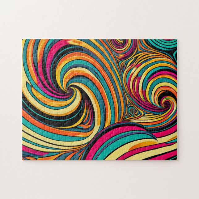 Swirl Colorful Mönster 2 Photo Puzzles Internet Pussel (Horisontell)