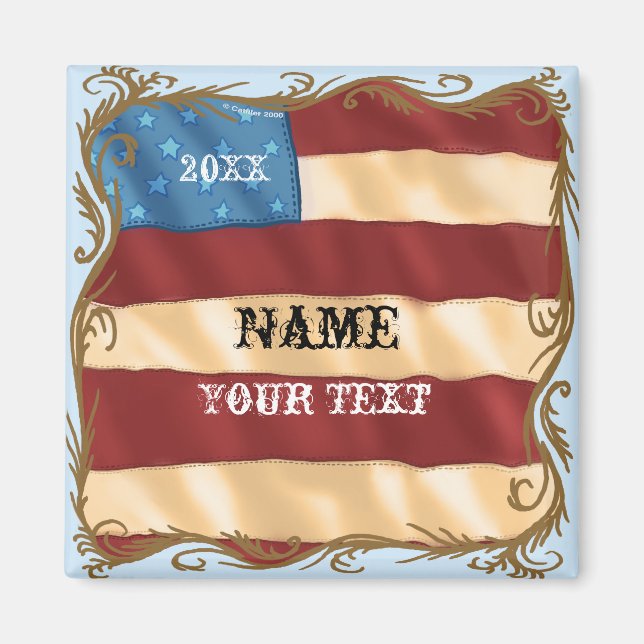 Swirl Flagga magnet (Framsidan)