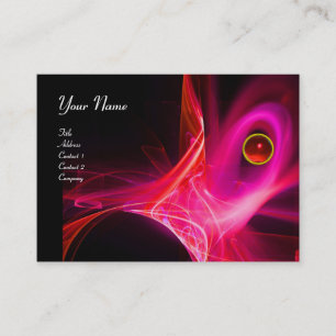 SWIRL GEM MONOGRAM Vibrant svart rosa röd Visitkort