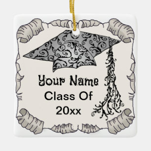 Swirl Grad Cap Studenten ornament