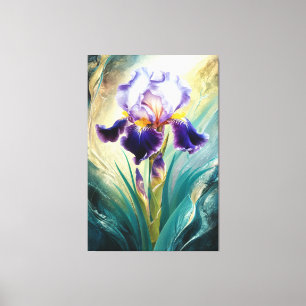 *~* Swirl Iris Flower Artsy Iris Painting AP84 Canvastryck