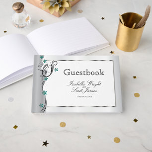 Swirl Jade Blommigt Design - Guestbook Gästböcker