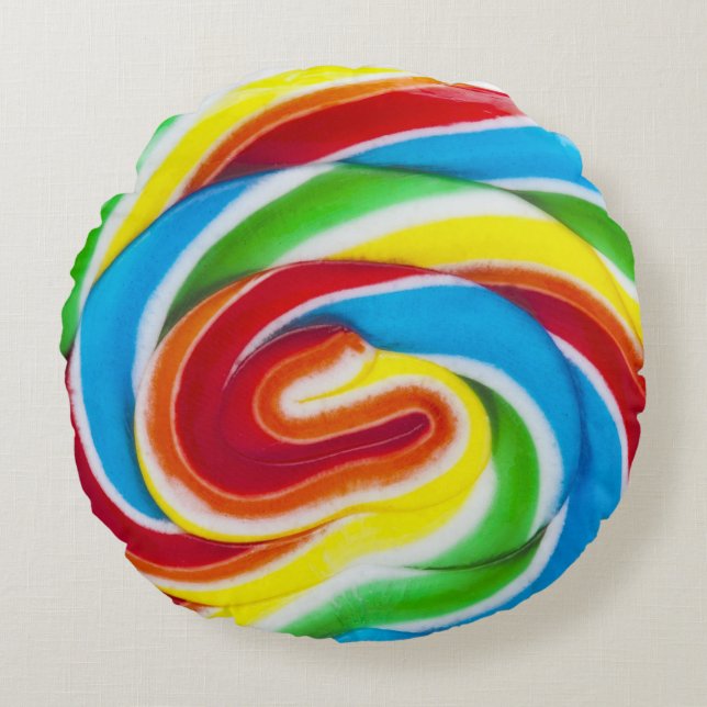 swirl lollipop candy rund kudde (Framsidan)