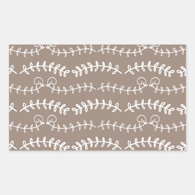 swirl löv rektangulärt klistermärke (Framsida)