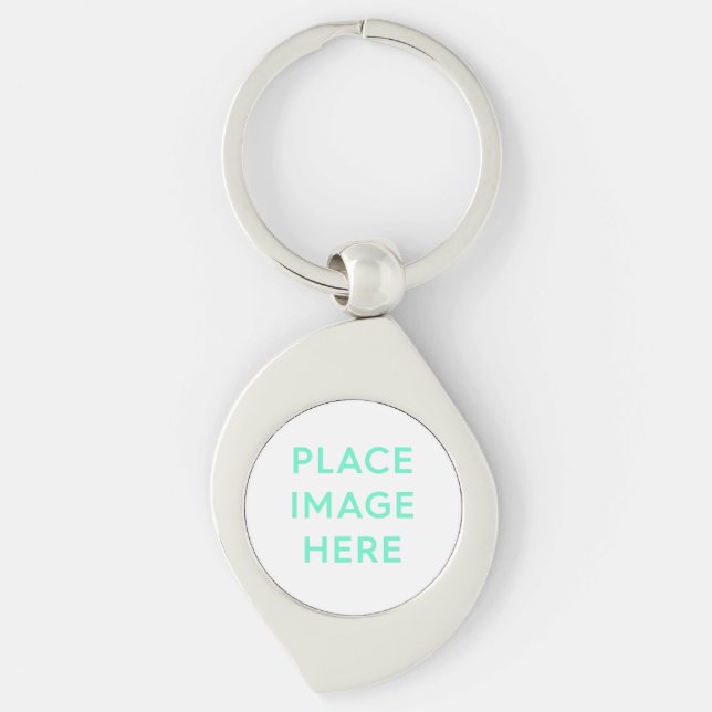 Swirl Metall Keychain - Souvenir Gift Design Silverfärgad Nyckelring (Framsidan)