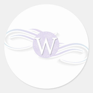 Swirl Monogram W Runt Klistermärke