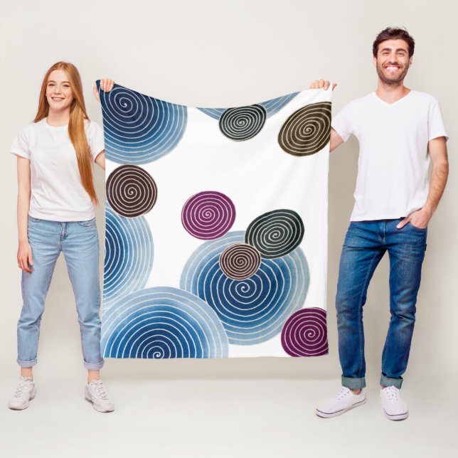 Swirl Mönster, japansk design Fleecefilt (På plats)