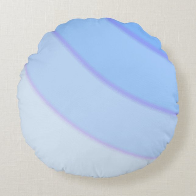 Swirl mönster Pastel Blue lila Rund Kudde (Framsidan)