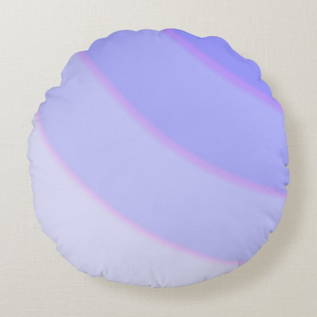 Swirl mönster Pastel Lilac Rosa Lila Rund Kudde (Framsidan)