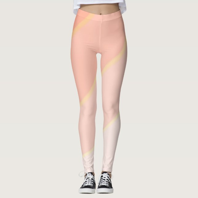 Swirl mönster pastel ombre Peach Leggings (Framsida)