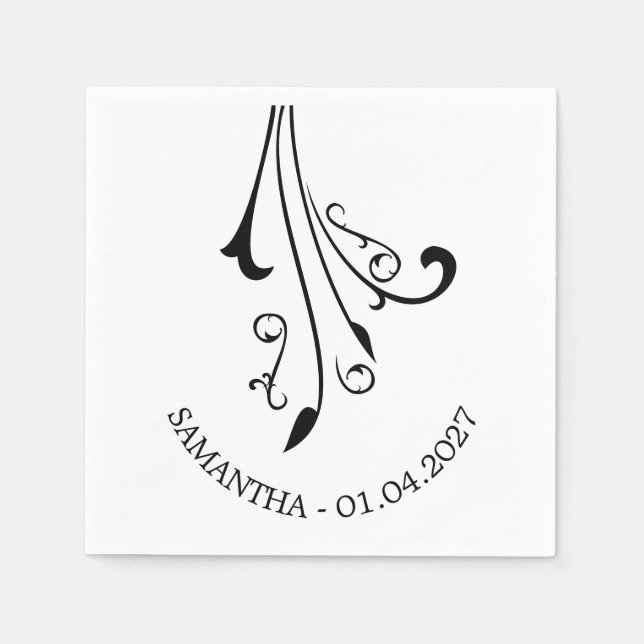 Swirl Ornaments Horror Black Gothic Pappersservett (Framsidan)