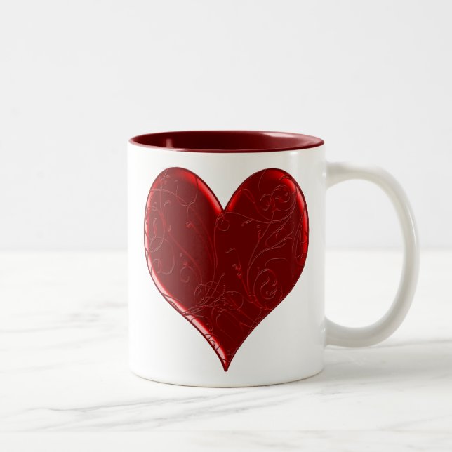 Swirl Overlay Heart Mugg (Höger)