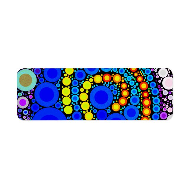 Swirl-poppgrafik med ljusa, koncentriska cirklar returadress etikett (Framsidan)