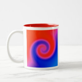 Swirl Red Blue Två-Tonad Mugg