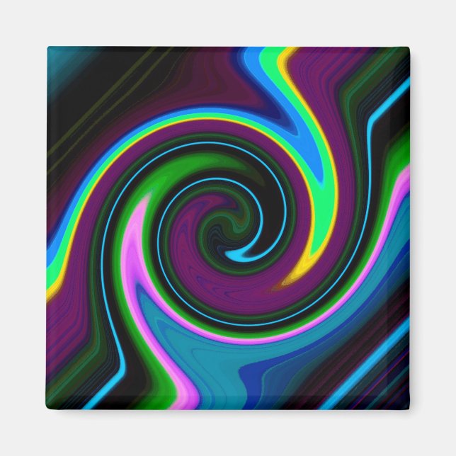 Swirl Retro Blue Magnet (Framsidan)