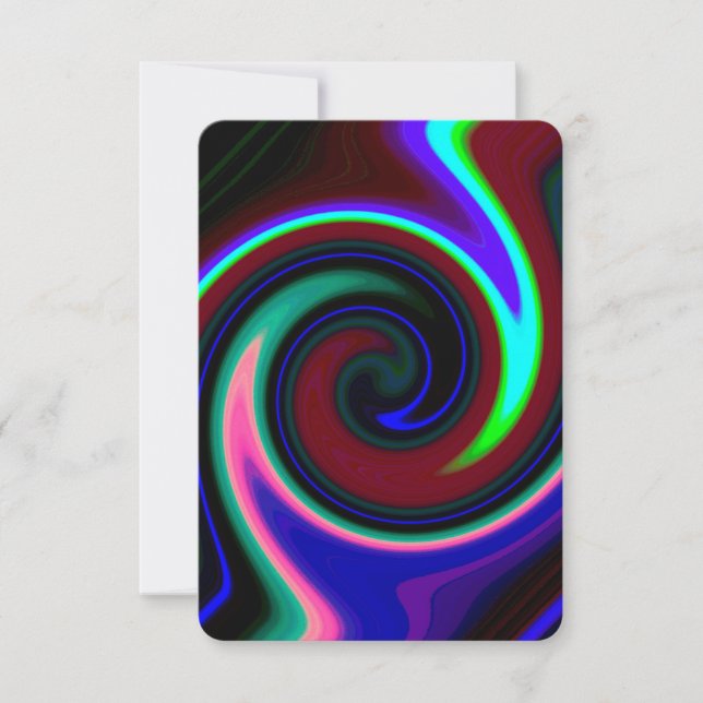 Swirl Retro Neon Kort (Framsida)