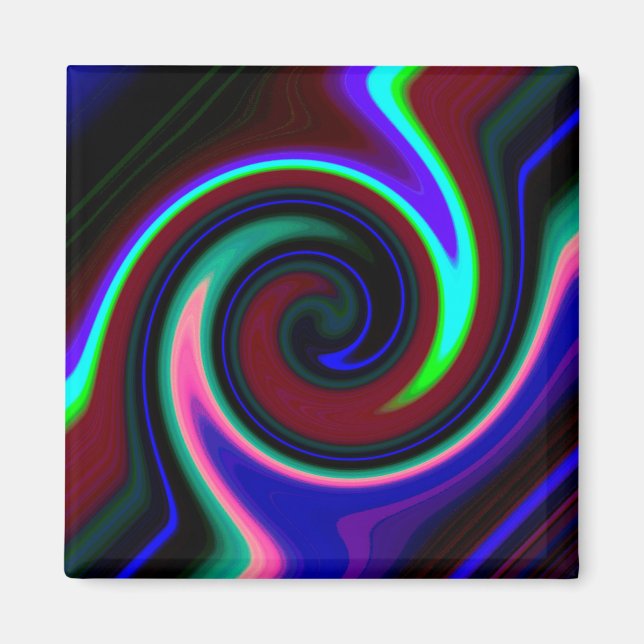 Swirl Retro Neon Magnet (Framsidan)