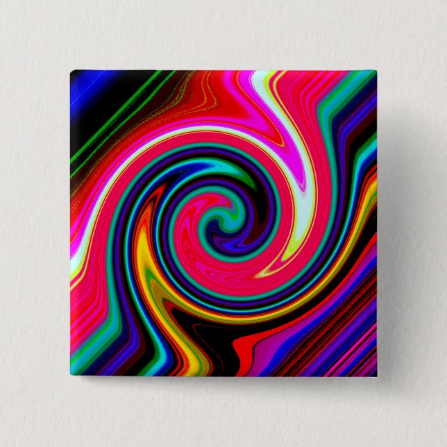 Swirl Retro Neon Red Knapp (Framsida)