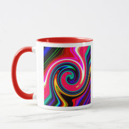 Swirl Retro Neon Red Mugg