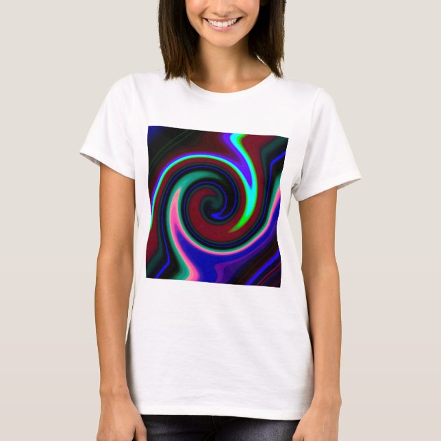 Swirl Retro Neon T Shirt (Framsida)