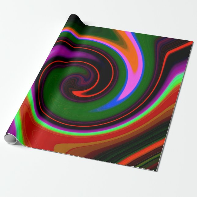 Swirl Retro Presentpapper (Utrullad)